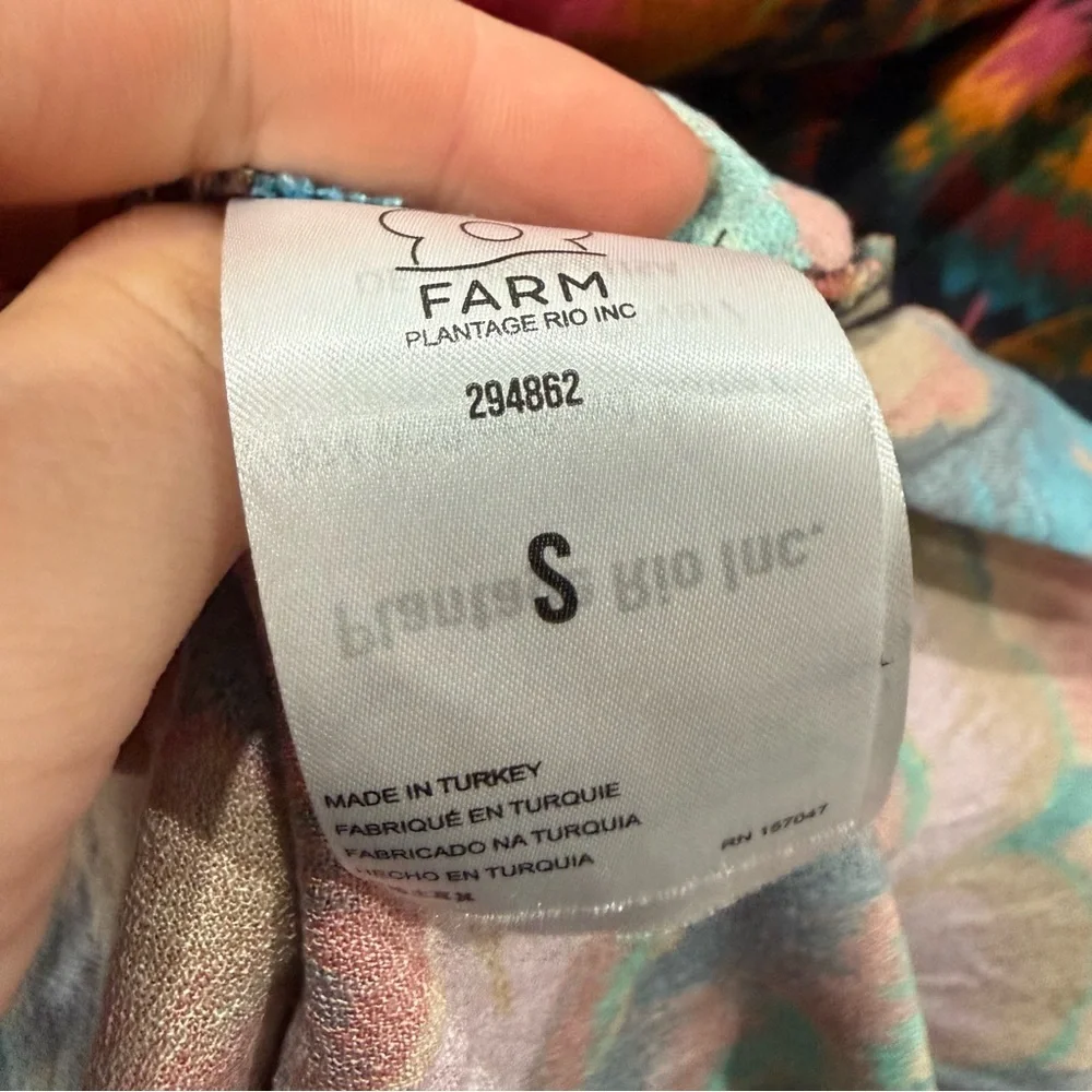 Farm Rio Dress Colorful Flowers Midi